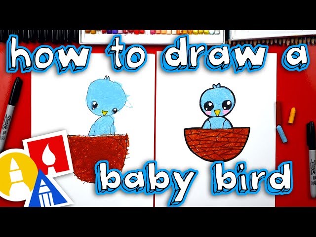 How To Draw Baby Bird WITH SHAPES! (for young artists)