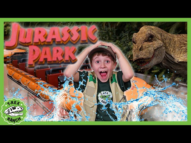 Jurassic Park T-Rex & Giant Life Size Dinosaurs at Universal Studios! | T-Rex Ranch Dinosaur Videos