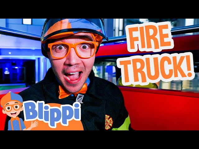Firefighter Blippi Drives a Firetruck and Puts Out a Fire! | Blippi Full Episodes
