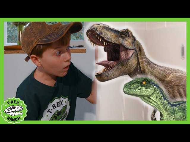GIANT DINOS & A Mystery Door? What's Behind It?! | T-Rex Ranch Dinosaur Videos