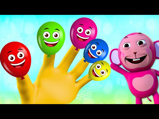 Colorful Balloon Finger Family Song and Learn Colors with Nursery Rhymes | All Babies Channel