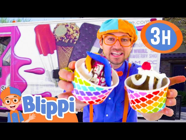 Blippi Explores an Ice Cream Truck! | 3 HOURS OF BLIPPI TOYS! | Educational Videos for Kids