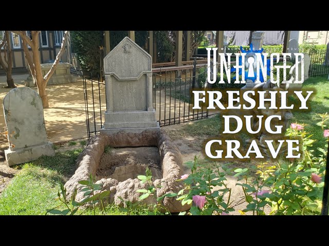 We made a Scary FRESHLY DUG GRAVE Tombstone!