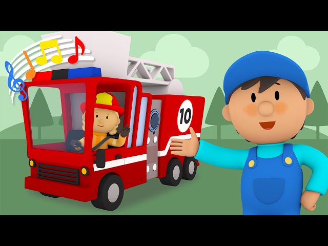 10 Little Fire Trucks | Carl's Car Wash Kids Song