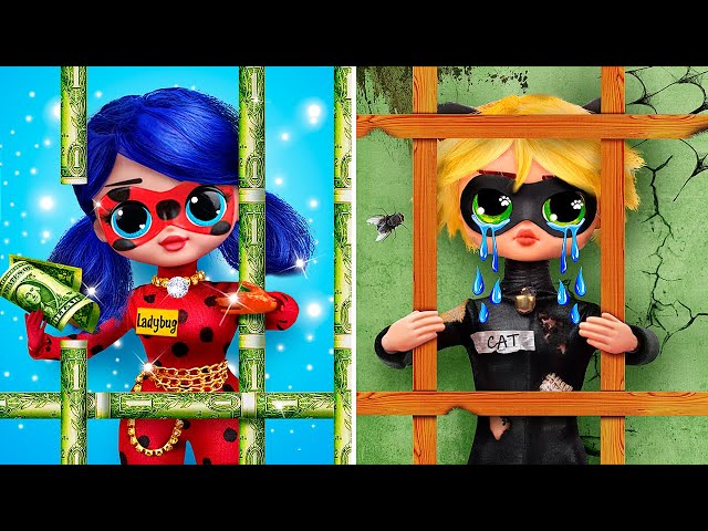 Rich Ladybug and Broke Cat Noir in Prison! 30 LOL OMG DIYs