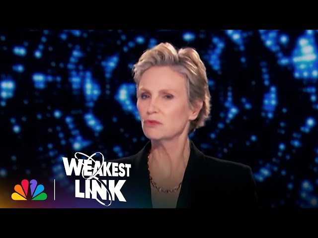 Host Jane Lynch Wants to Know "Who Puts Their Pants on Two Legs at a Time? | Weakest Link | NBC