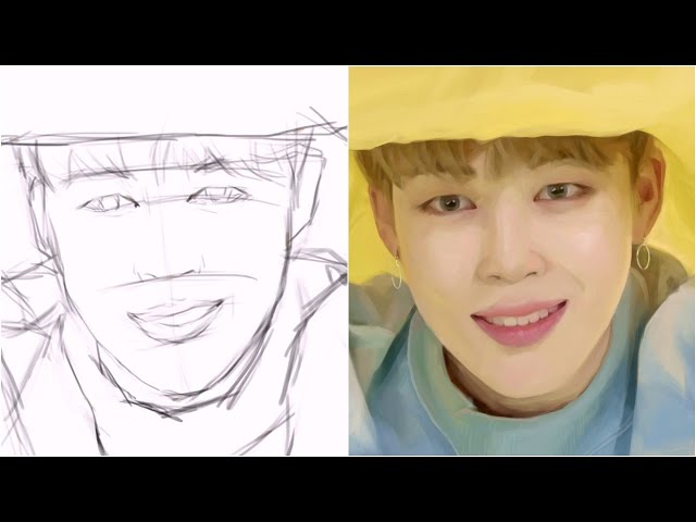BTS Jimin fan art ... a smile that goes well with yellow