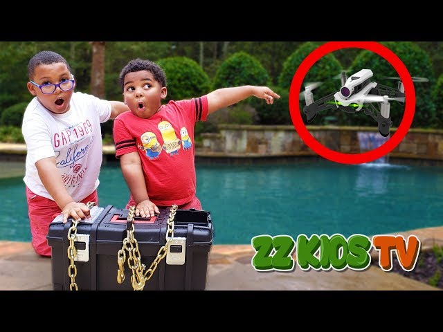 DRONE MASTER  Delivers Secret Box In ZZ Kids Pool! (What's Inside)