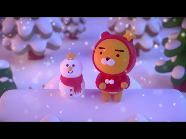 2018 메리프렌즈 크리스마스 눈사람 라이언  (Kakaofriends merryfriends Christmas - Ryan with snowman)