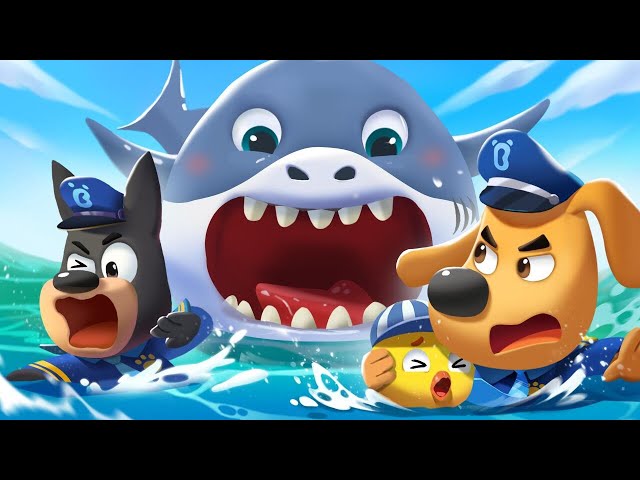 Big Shark, Go Away! | Police Cartoon | Safety Cartoon | Sheriff Labrador | Kids Cartoon | BabyBus