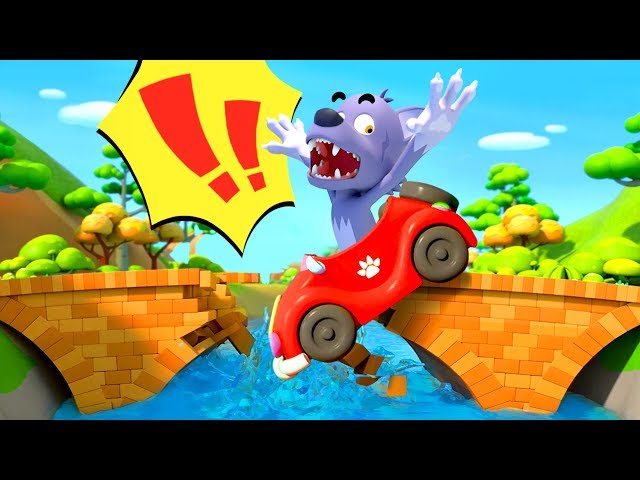 Big Bad Wolf Fell From Bridge | Monster Truck | Cars for Kids | Kids Songs | BabyBus