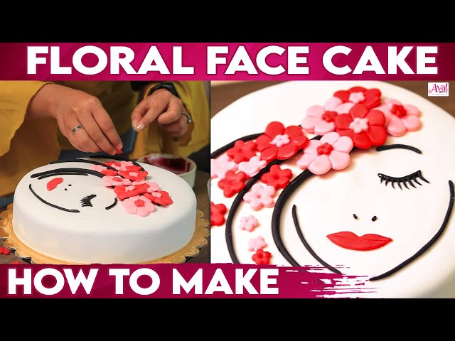 How To Make Perfect FLORAL FACE CAKE | AvalGlitz, Anniversary Cake Making Video