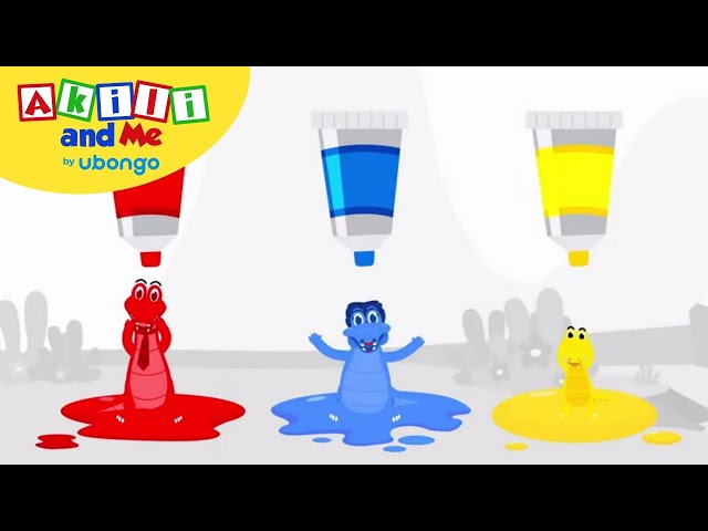 Primary Colours! | Numbers & Shapes with Akili and Me | African Educational Cartoons