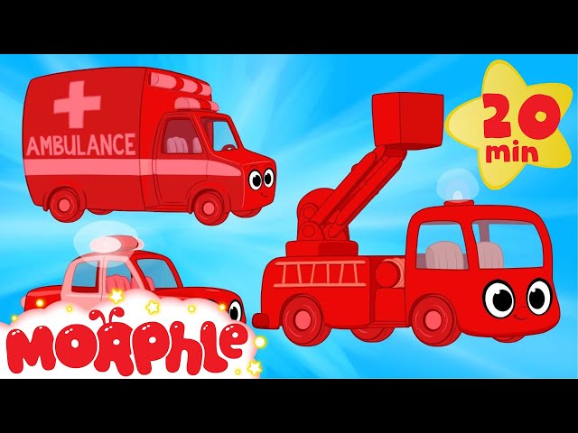 My Magic Ambulance Morphle + My Magic Police Car Morphle and Fire Truck -- Kids Vehicle Compilation!