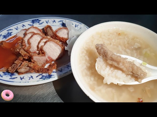 Taiwanese Braised pork and Meat porridge for breakfast - Taiwan street food
