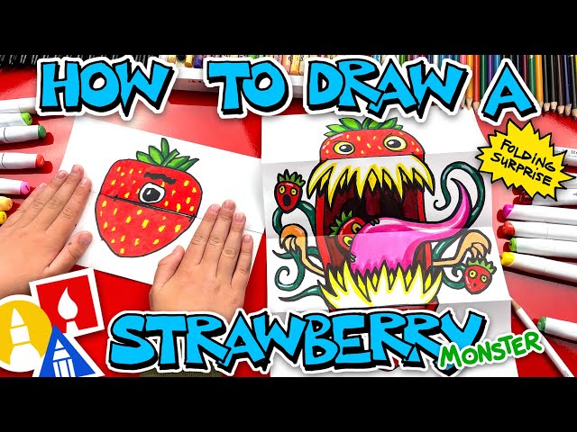 How To Draw A Strawberry Monster Folding Surprise