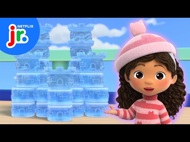 Make an Ice Castle with MerCat! ❄️ Gabby's Dollhouse | Netflix Jr