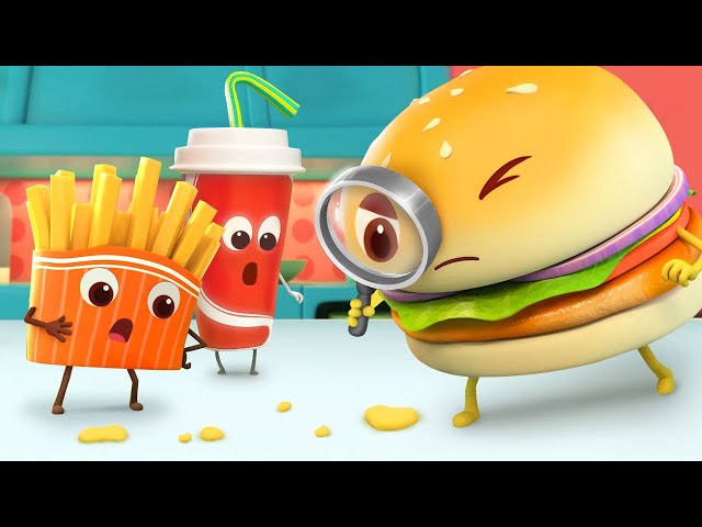 Burger Looks for Its Cheese | Learn Colors, Shapes for Kids | Nursery Rhymes | Kids Songs | BabyBus