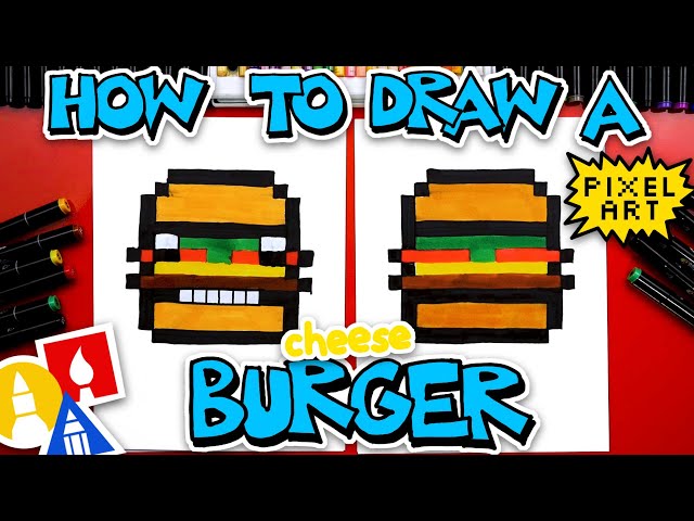 How To Draw A Cheeseburger Pixel Art (Hamburger)
