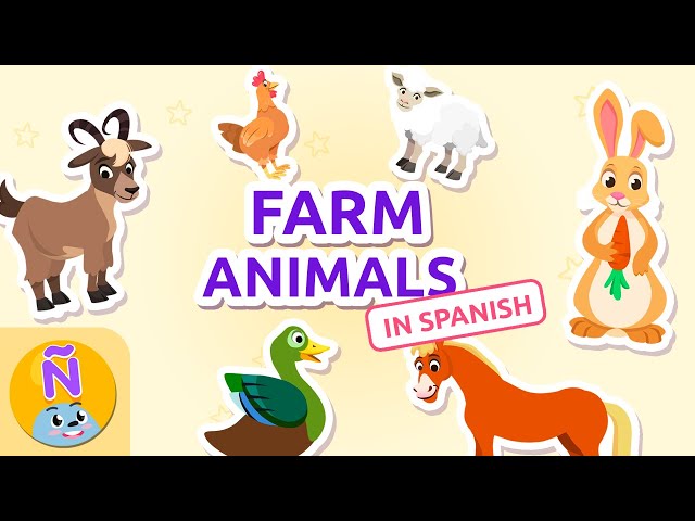 ANIMALES de la GRANJA 🐓 FARM ANIMALS 🐮 Spanish Vocab for Kids