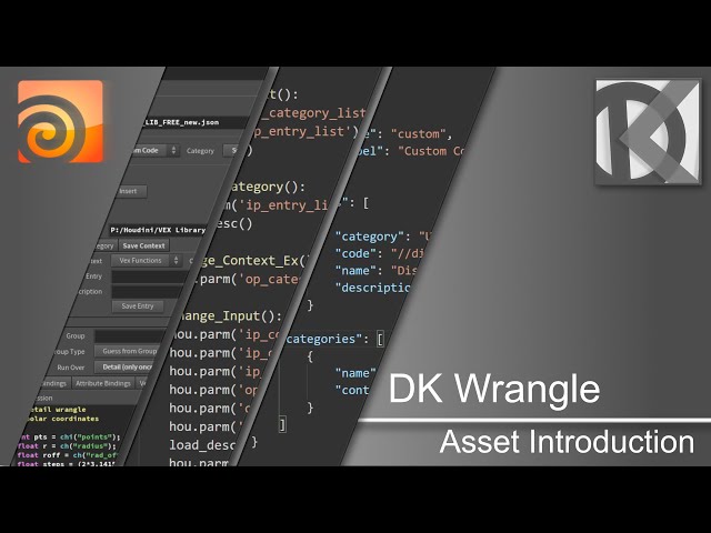 DK Wrangle v0.1 | Load and Save Code to JSON | Houdini Digital Asset