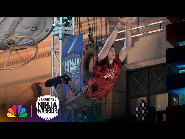 Kaden Lebsack's First Mega Wall Attempt | American Ninja Warrior | NBC