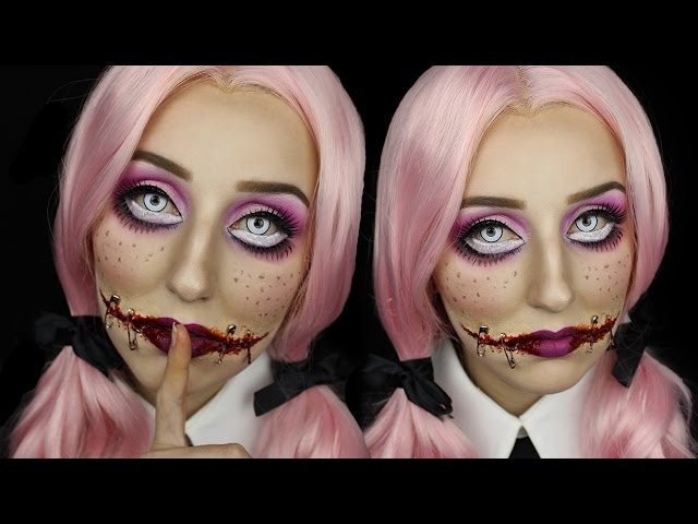 Creepy Doll - Stitched Mouth Halloween Makeup Tutorial