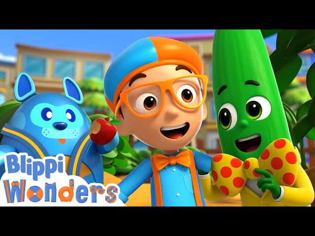Blippi Wonders - Blippi Learns about Fruit & Vegetables | Cartoons for Kids | Blippi Animated Series