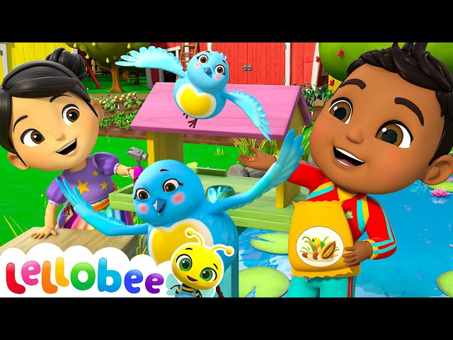 Five Baby Birds - Learn to Whistle! | Lellobee Nursery Rhyme Songs - Kids Karaoke