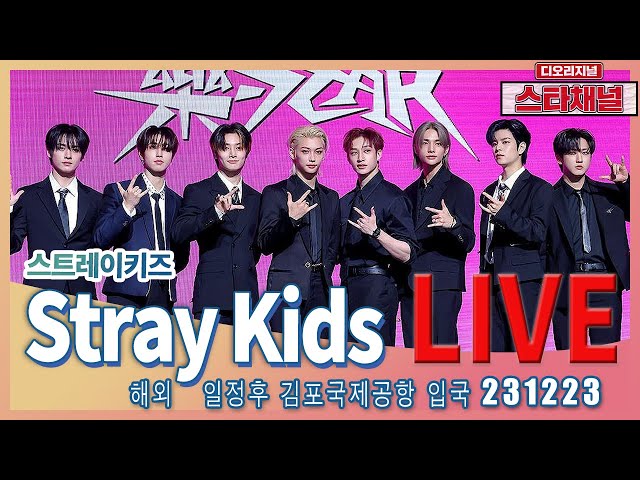 [LIVE] 'Stray Kids' 가려도 괜찮아! 잘생겼으니 ✈️  해외일정 후 입국 231223 📷직캠📷 | 스타채널 디 오리지널