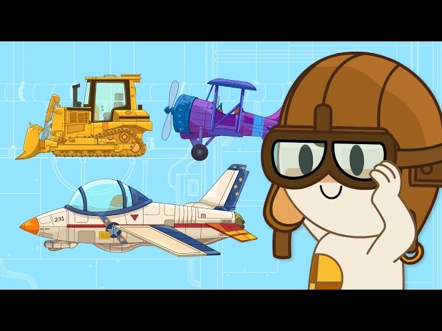 Factory Cartoons For Kids | Jet, Forklift, Bulldozer & More  | Finley's Vehicle Factory