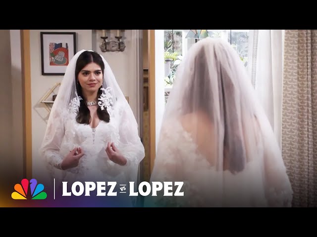 Mayan Tries on Rosie's Wedding Dress | Lopez vs Lopez | NBC