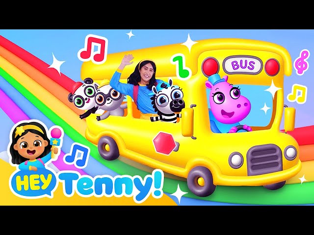 🚌 Wheels on the Bus | Nursery Rhymes | Educational Video for Kids | Hey Tenny!