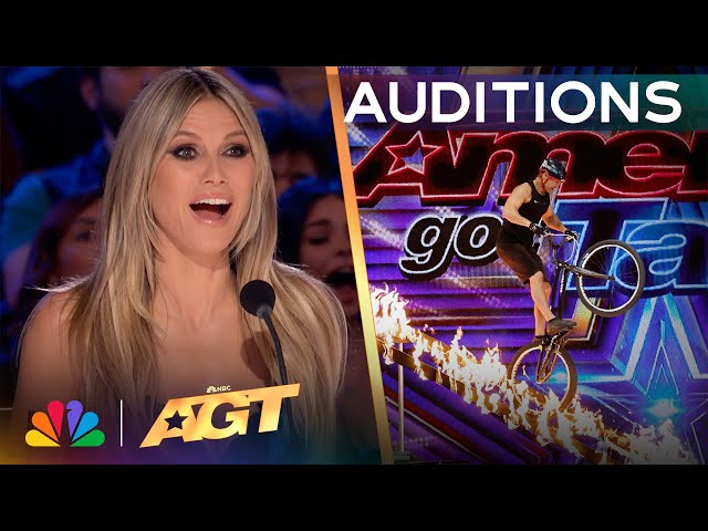 Biker Andrei Burton Takes His Audition Where AGT Has NEVER Been Before! | Auditions | AGT 2024