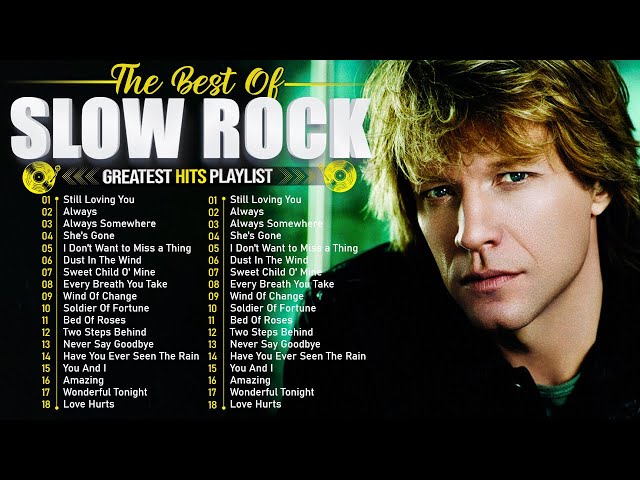 Guns & Roses, Bon Jovi, Scorpions, Aerosmith, White Lion || Best Slow Rock 80s 90s Playlist