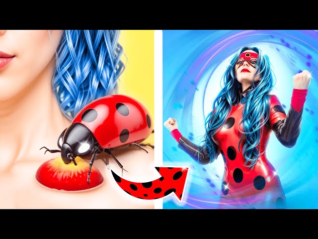 From Nerd To Ladybug! Extreme Beauty Makeover! How To Become a Superhero