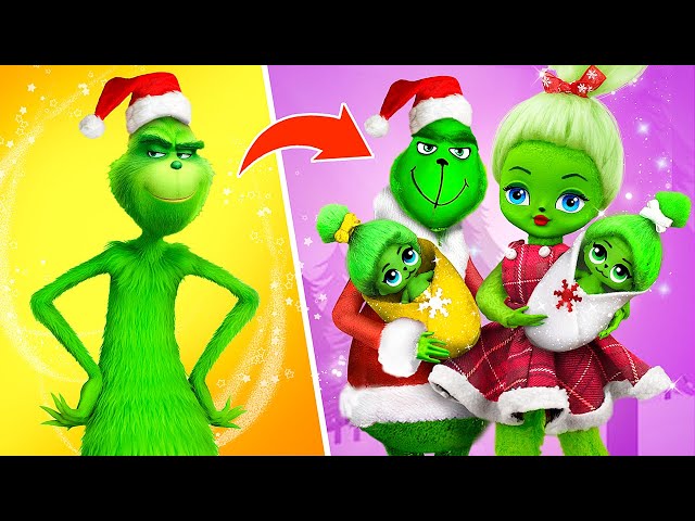 Christmas with Grinch Family / 33 LOL OMG Hacks and Crafts