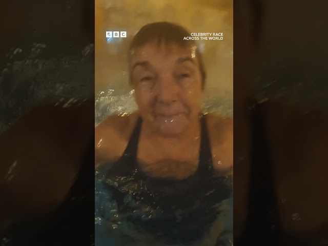 Me jumping in the pool as soon as I get to the hotel#CelebrityRaceAcrossTheWorld #iPlayer - BBC