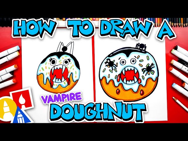 How To Draw A Scary Vampire Doughnut