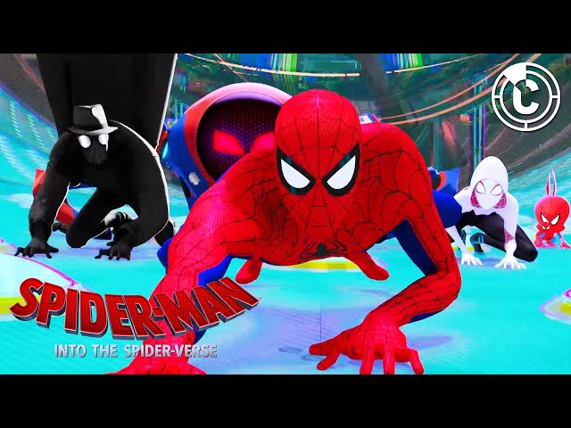 Spider-Man: Into the Spider-Verse | Spider Heroes Unite to Fight Doc Ock | CineClips