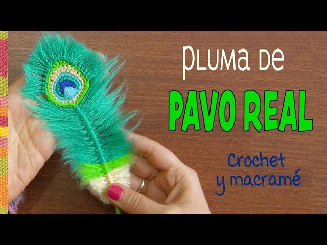 Peacock reversible feathers (crocheted and macrame)