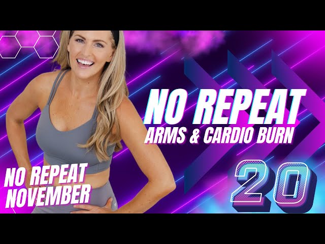 28 Minute AT HOME UPPER BODY WORKOUT Arms and Cardio Burn (No Repeat Day #20)