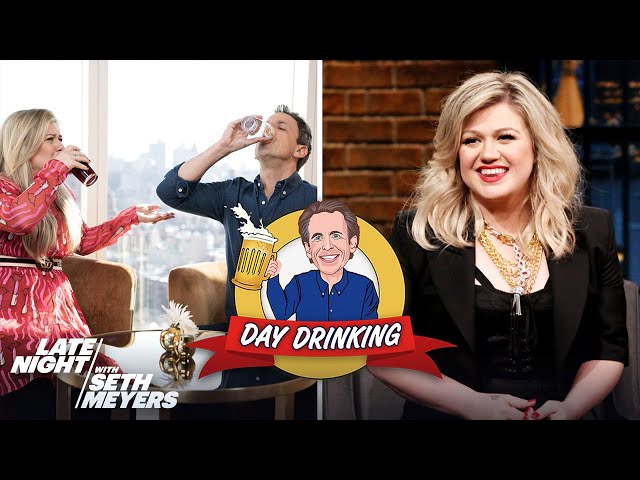 Kelly Clarkson and Seth Meyers Go Day Drinking and Share Their Thoughts on the Day