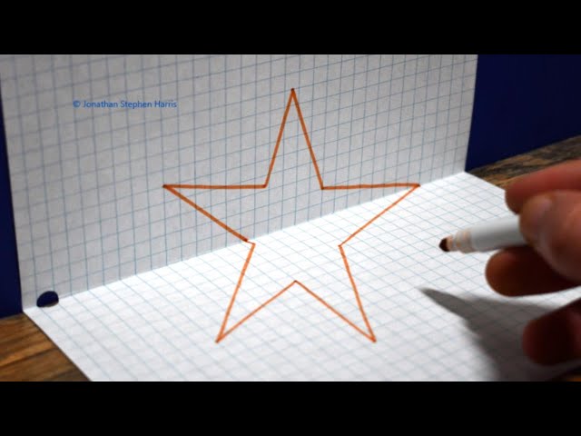How to Draw a Star 3D Trick Art on Graph Paper