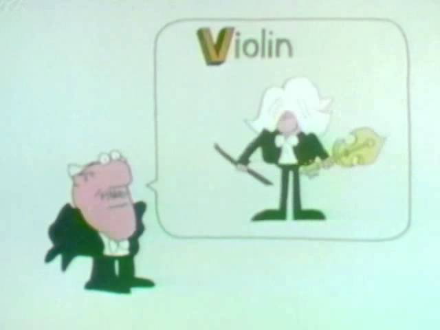 Classic Sesame Street animation - V for violin