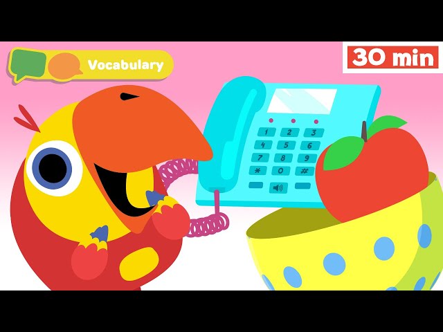 Learning First Words with Larry | Sensory Stimulation for Babies | Vocabulary for Kids | First Words