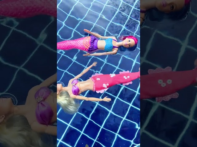 Two Mermaids are relaxing in the pool #shorts