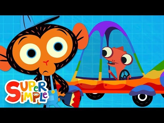 Mr. Chameleon's Car Needs New Paint! | Children's Cartoon | Mr. Monkey, Monkey Mechanic