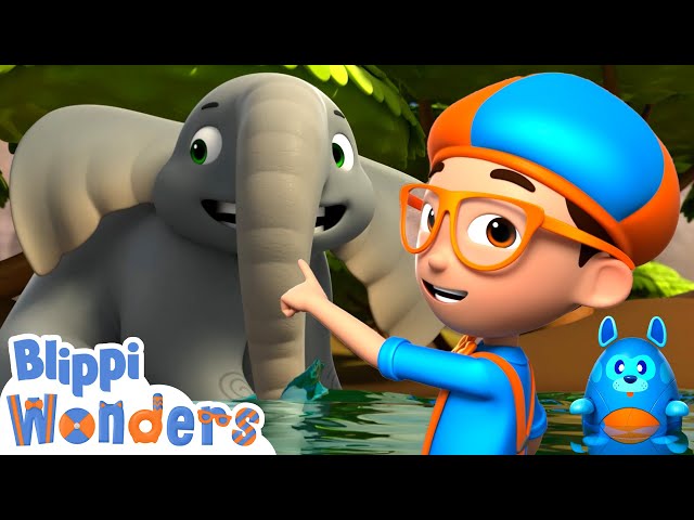 Blippi's African Elephant Adventure! - Blippi Wonders | Educational Cartoons for Kids