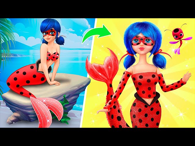 Ladybug Become Mermaid! 28 LOL OMG DIYs